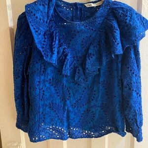 Zara electric blue blouse